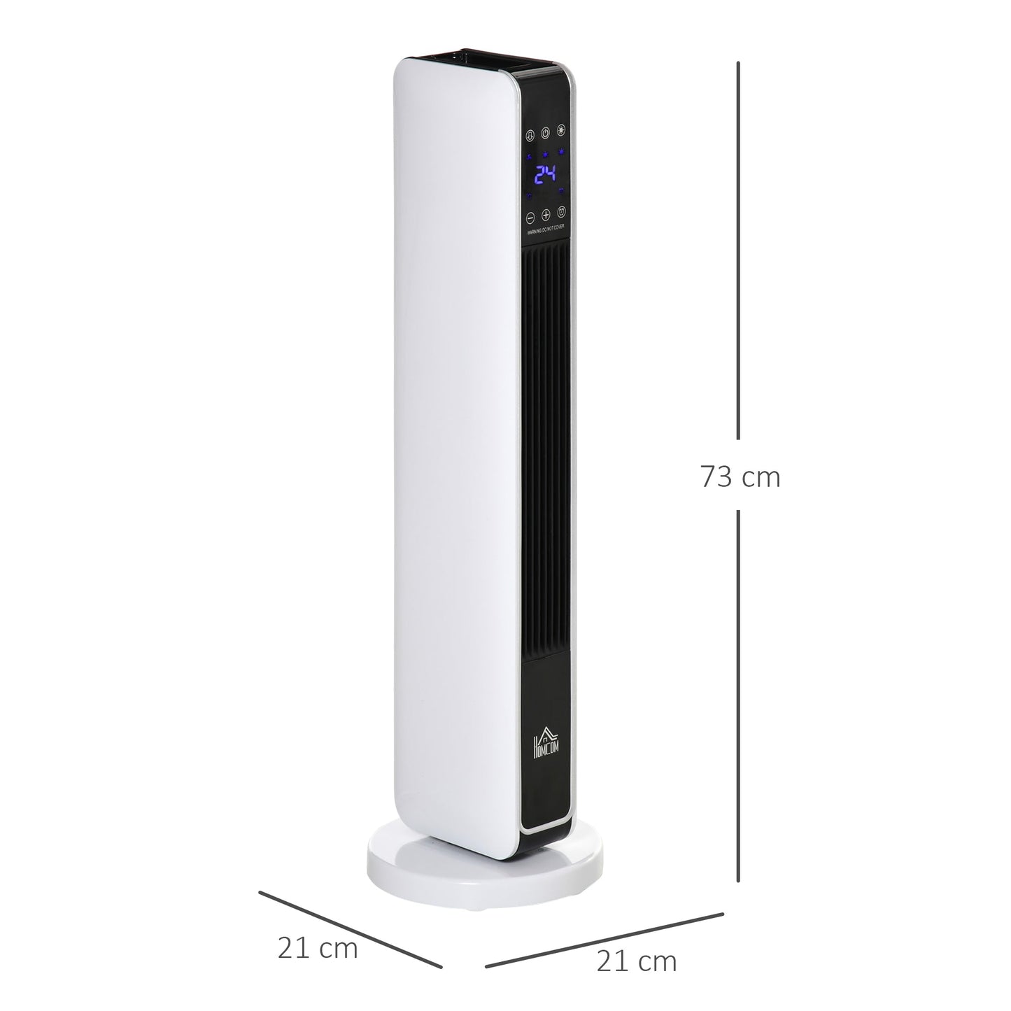 HOMCOM 1100W/2200W Space Heater with 65° Oscillation, Electric Heater with 2 Heat and Fan, 8-Hour Timer, Overheat & Tip Over Protection for Bedroom, 29 inch
