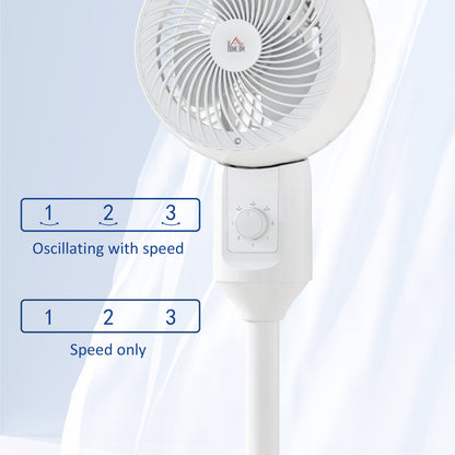 HOMCOM 32" Pedestal Fan in White