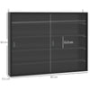 HOMCOM 5-Tier Wall Display Shelf Unit Cabinet w/ 4 Adjustable Shelves Glass Doors Home Office Ornaments 60x80cm Black