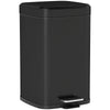 HOMCOM 20L Modern Boxy Metal Home Kitchen Bin - Black