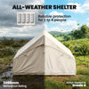 Outsunny Inflatable Tent Waterproof for Camping Blow Up Tent with Pump Carry Bag for 2-4 Person, Beige