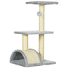 PawHut 72cm Cat Tree with Scratching Post, Pad for Indoor Cats - Light Grey