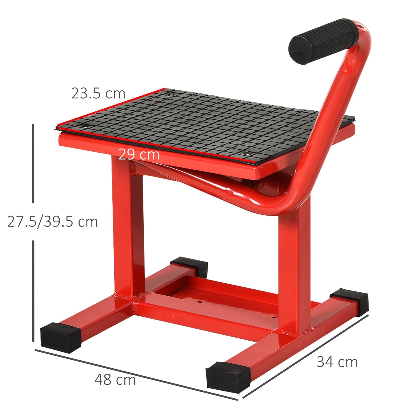 DURHAND Steel Motorbike Jack Lift, 27.5 / 39.5 H cm - Red