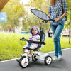 HOMCOM 6 in 1 Tricycle for Kids with 5-point harness straps, Removable Canopy, Blue