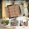 Outsunny 2 Piece Reclining Zero Gravity Sun Loungers with Cushions, Khaki