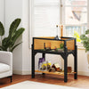 PawHut Wooden Tortoise House with Storage Shelf, Clear Observation Windows, Lamp Holder, Openable Top, Built-in Tray, Yellow
