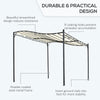 Outsunny 3x3 m Wall Mounted Garden Porch-Black/Cream White