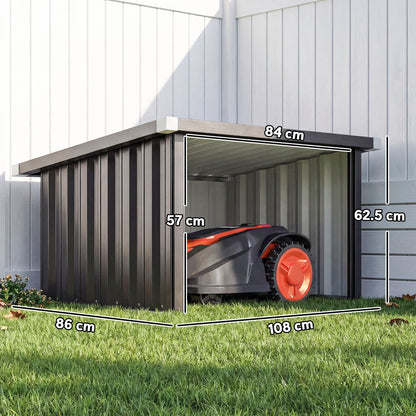 Outsunny Robot Mower Garage in Dark Grey