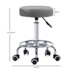 Vinsetto PU Leather Rolling Stool, Height Adjustable Stool Chair with Wheels for Salon, Massage, Spa, Grey