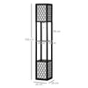 HOMCOM Floor Lamp with Shelves, Dual Light, Modern Tall Standing Lamps for Living Room, Bedroom, with Chain Switch, Bulb not Included, Black