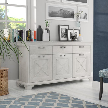 Kashmir 3 Door 3 Drawer Sideboard (KSMK231) in White Pine