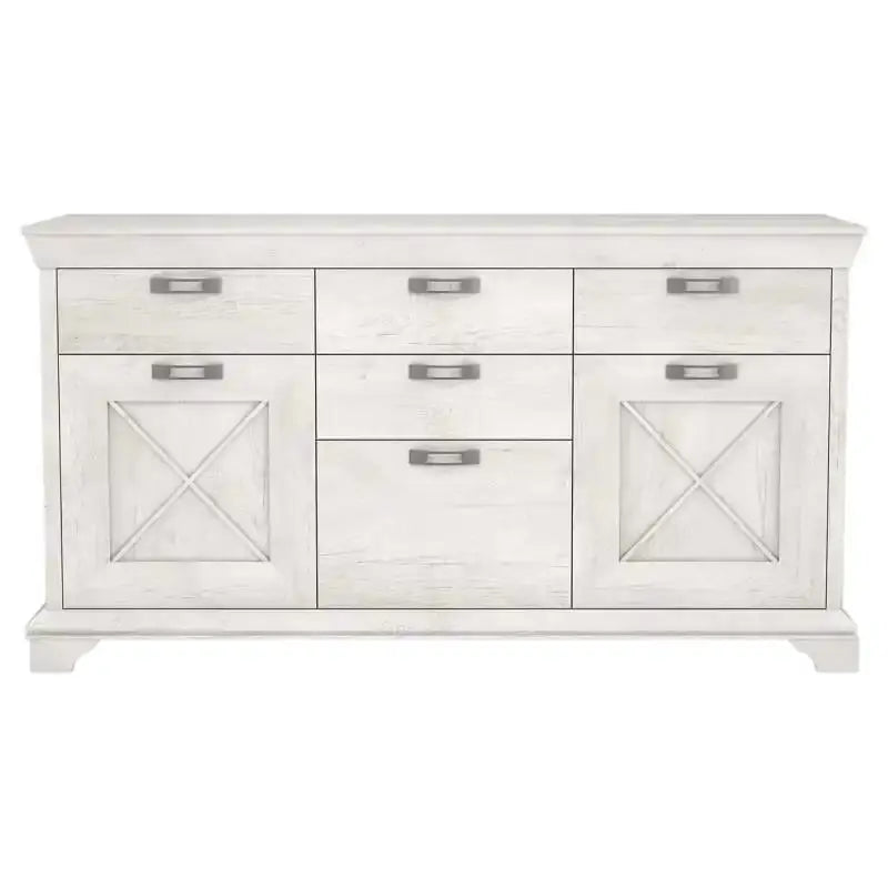 Kashmir 3 Door 4 Drawer Sideboard (KSMK233) in White Pine