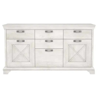 Kashmir 3 Door 4 Drawer Sideboard (KSMK233) in White Pine