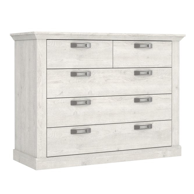 Kashmir 5 Drawer Chest (KSMK351) in White Pine