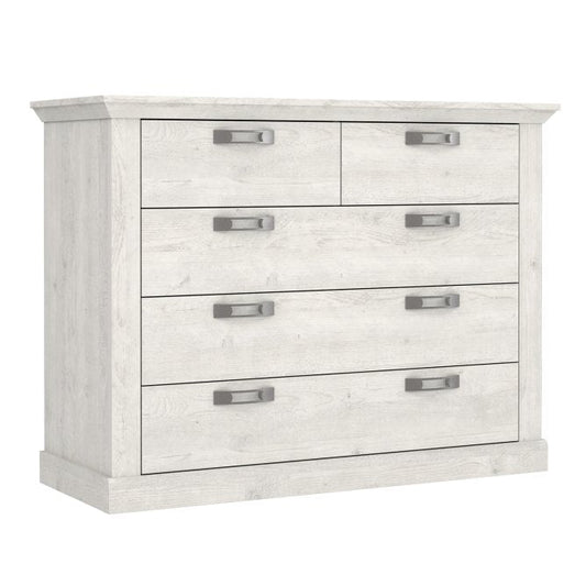 Kashmir 5 Drawer Chest (KSMK351) in White Pine