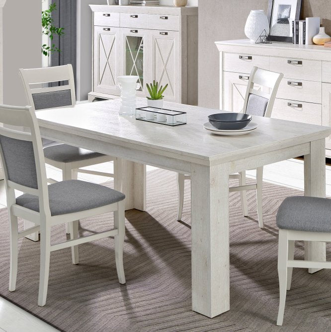 Kashmir Extendable Dining Table (KSMT40) in White Pine