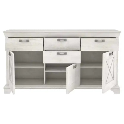 Kashmir 3 Door 4 Drawer Sideboard (KSMK233) in White Pine