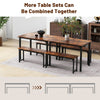 3 Pieces Space-Saving Dining Breakfast Table Set with 2 Benches-Coffee
