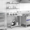 36 Inch Stainless Steel Overshelf with Adjustable Lower Shelf and Work Table