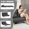 HOMCOM Two-Seater Linen-Look Sofa Bed - Charcoal Grey