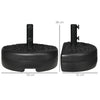Outsunny Water/Sand Fillable Half Parasol Umbrella Base - Black