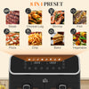 HOMCOM 8L Dual Basket Air Fryer, 80-200â Air Fryer Oven with 2 Baskets and Sync Function - Black/Silver