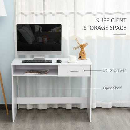 HOMCOM Compact Computer Desk in White