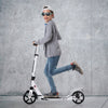Kick Scooter with Adjustable Handlebar and Anti-Shocking Suspension-White