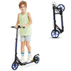 Kick Scooter with Adjustable Handlebar and Anti-Shocking Suspension-Blue