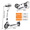 Kick Scooter with Adjustable Handlebar and Anti-Shocking Suspension-White