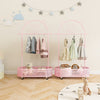 Kid Clothes Rack with 3 Adjustable Heights for Children Adults-Pink