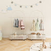 Kid Clothes Rack with 3 Adjustable Heights for Children Adults-White