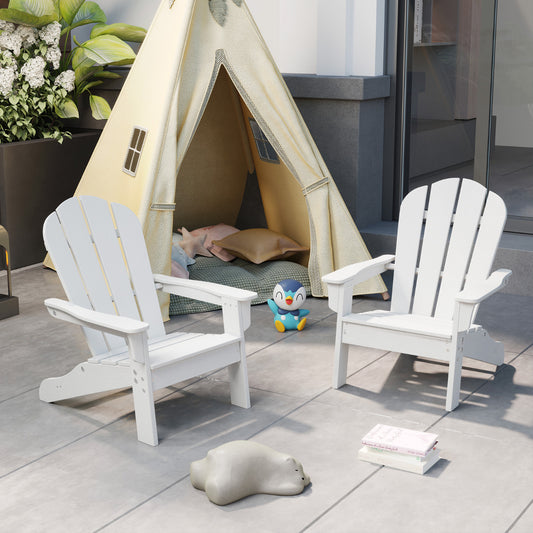 The lawn chairs placed on a patio in front of a children's play tent