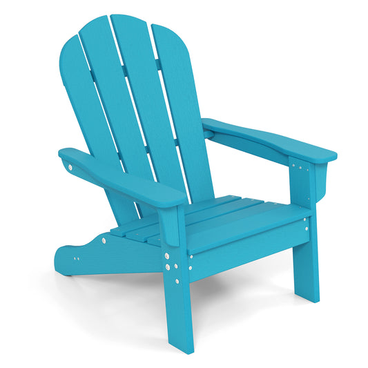 Kids Adirondack Chair in turquoise, a classic outdoor seat for children
