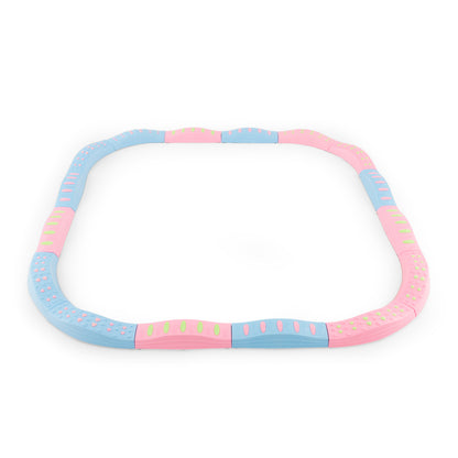 Kids Balance Beams 20 Pieces Stepping Stones in macaron pink and blue arranged in a square shape