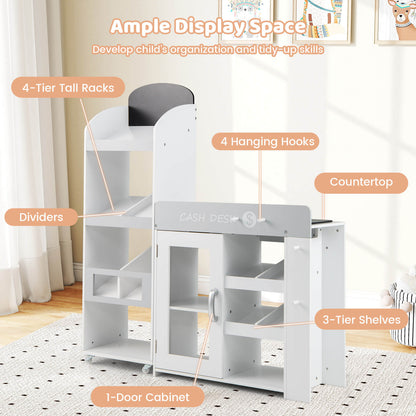 Kids Grocery Store Playset Convertible in White