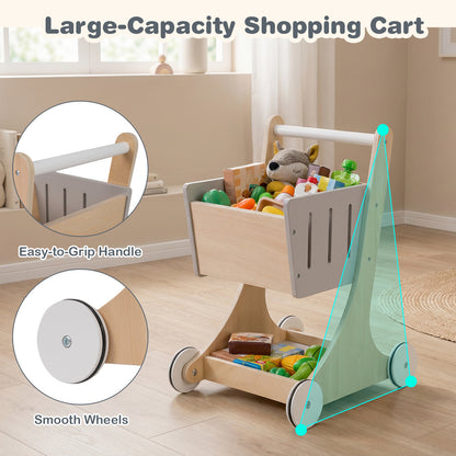 Close-up of the shopping cart with toys inside