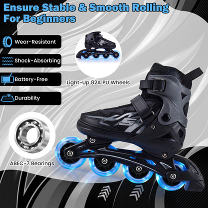Features of the grey roller skates including wear resistance and shock absorption