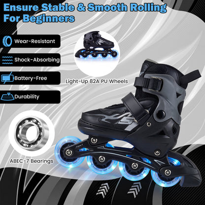 The toy sports features highlighting the shock absorbing wheels and metal bearings