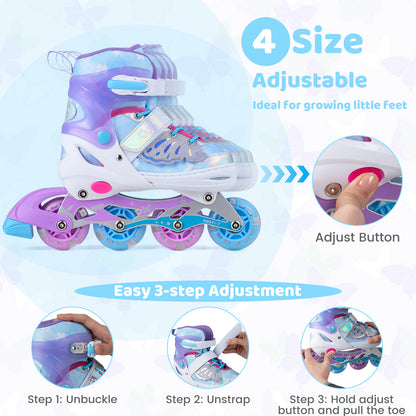 Diagram showing how to adjust the length of the toy sports skate