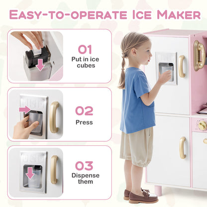 Instructions for the easy-to-operate ice maker on the play kitchen