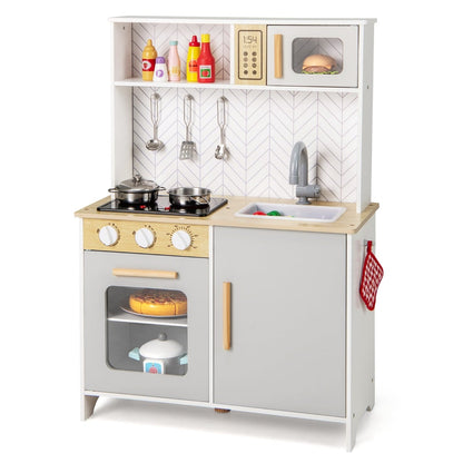 Kids Kitchen Playset with stove, oven, microwave, sink and storage