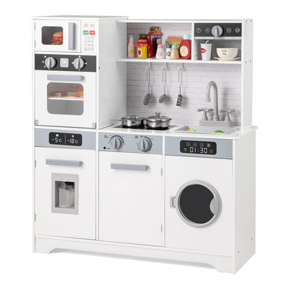 Kids Play Kitchen Toy Set with microwave, oven, hob, sink and washing machine