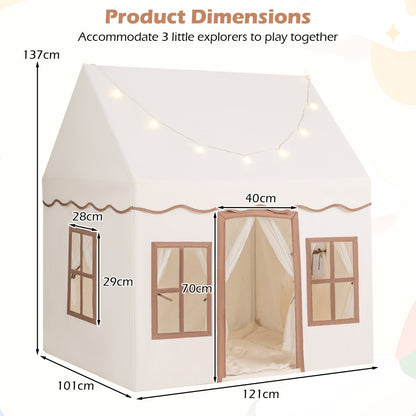A diagram showing the dimensions of the play tent