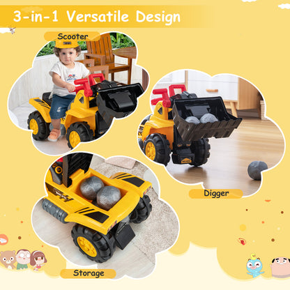 The ride on toy demonstrating three different modes of play for children