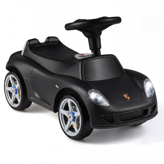Kids Ride On Car sliding car in black with Porsche styling and working lights