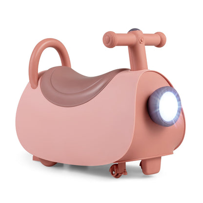 Kids Ride On Push Car with headlight and music for kids 3+ in pink