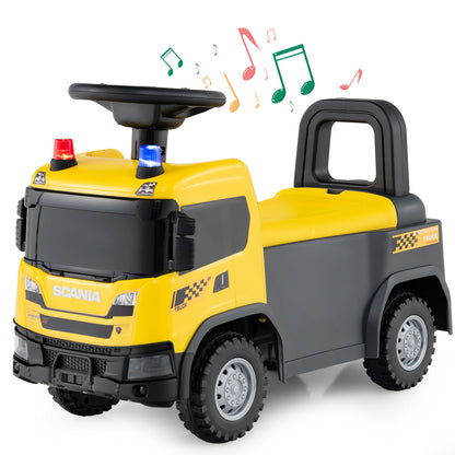 Kids Ride On Push Car with flashing blue and red lights on the roof and under-seat storage