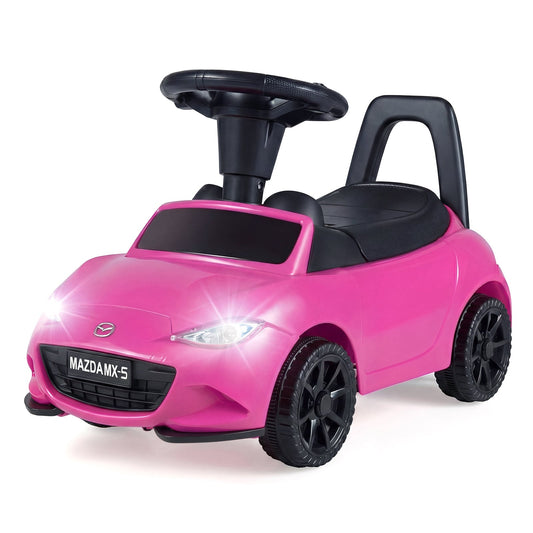 Kids Ride On Sliding Toy Mazda Licensed in pink with headlights on