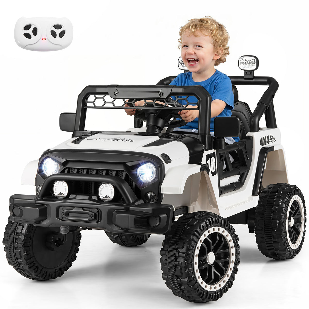 Kids Ride on Truck 12V Electric Toy Vehicle with remote control, a child driving